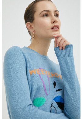 Weekend Max Mara Кашмирен пуловер дамски в синьо от лека материя - Pepit.bg
