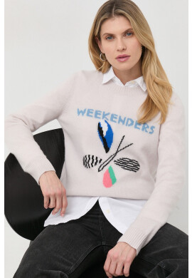 Weekend Max Mara Кашмирен пуловер дамски в сиво от лека материя - Pepit.bg