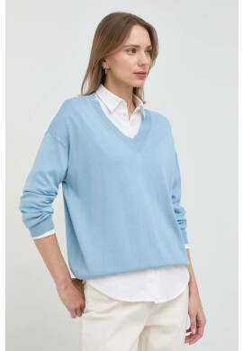 Weekend Max Mara Копринен пуловер в синьо от лека материя - Pepit.bg