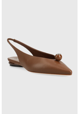 Weekend Max Mara Кожени балеринки Ecuador 2355210134600 в кафяво с отворена пета - Pepit.bg