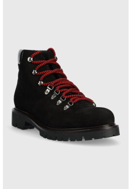 Weekend Max Mara Кожени кубинки в черно с платформа - Pepit.bg