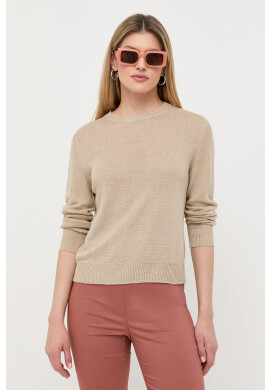 Weekend Max Mara Ленен пуловер в бежово от лека материя - Pepit.bg