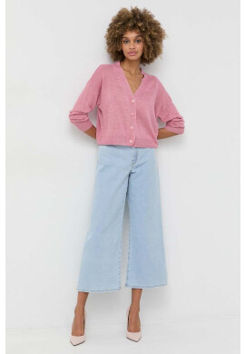 Weekend Max Mara Ленена жилетка в розово от лека материя - Pepit.bg