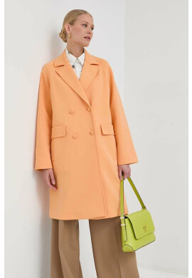 Weekend Max Mara Палто в оранжево преходен модел с двуредно закопчаване - Pepit.bg