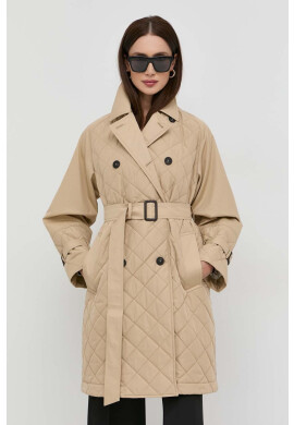 Weekend Max Mara Палто с кашмир в бежово преходен модел с двуредно закопчаване - Pepit.bg