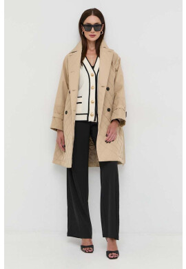 Weekend Max Mara Палто с кашмир в бежово преходен модел с двуредно закопчаване - Pepit.bg