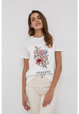 Weekend Max Mara Памучна тениска в бяло - Pepit.bg