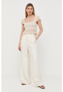 Weekend Max Mara Панталон с лен x Lily Aldridge - Pepit.bg