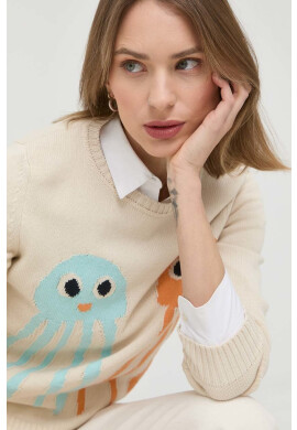 Weekend Max Mara Пуловер дамски в бежово от топла материя - Pepit.bg