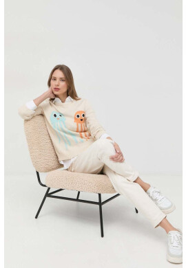 Weekend Max Mara Пуловер дамски в бежово от топла материя - Pepit.bg