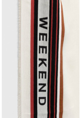 Weekend Max Mara Шал дамски в оранжево с десен - Pepit.bg