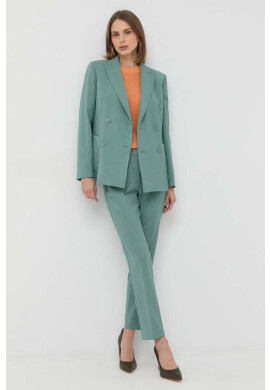 Weekend Max Mara Вълнен панталон в зелено с кройка тип цигара със стандартна талия - Pepit.bg
