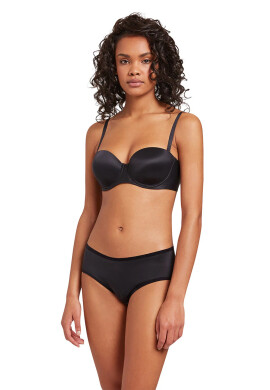 Wolford Сутиен Sheer Touch в черно от сатен с изчистен дизайн - Pepit.bg