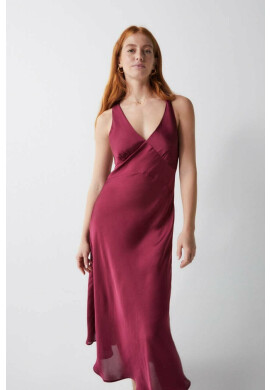 women'secret Нощница SENSE VALENTINE дамска в бордо от сатен 3415273 - Pepit.bg