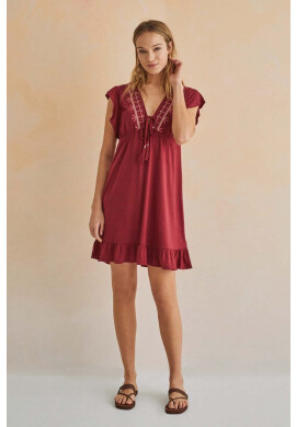 women'secret Рокля EASY FIT в бордо къс модел с уголемена кройка 5545132 - Pepit.bg