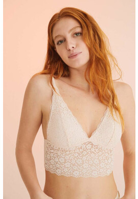 women'secret Сутиен COTTON BODYLETTE 1 в бяло от дантела с изчистен дизайн 4035231 - Pepit.bg