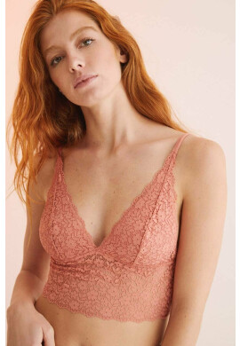 women'secret Сутиен COTTON BODYLETTE 1 в розово от дантела с изчистен дизайн 4035232 - Pepit.bg
