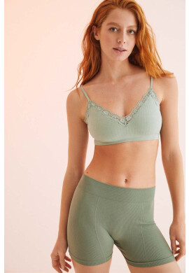women'secret Сутиен COTTON SEAMLESS 2 в зелено с изчистен дизайн 5055107 - Pepit.bg
