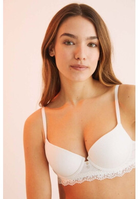 women'secret Сутиен COTTON TIME 2 в бяло от дантела с изчистен дизайн 5055098 - Pepit.bg