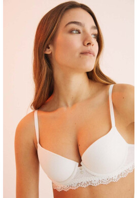 women'secret Сутиен COTTON TIME 2 в бяло от дантела с изчистен дизайн 5055098 - Pepit.bg