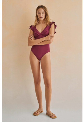 women'secret Цял бански PERFECT FIT 1 в бордо с мека чашка 5525798 - Pepit.bg