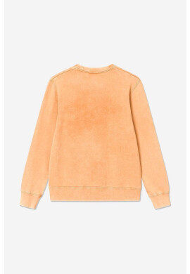 Wood Wood Памучен суичър Hugh Embossed Sweatshirt 12315602-2474 ABRICOT ORANGE в оранжево с изчистен дизайн - Pepit.bg