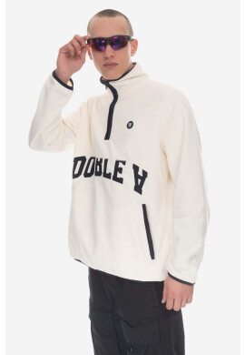 Wood Wood Суичър Jay Zip Fleece Sweatshirt 10245612-2487 OFF WHITE в бяло с принт - Pepit.bg