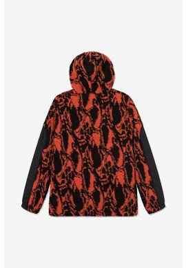 Wood Wood Суичър Palmer Swirl Print Fleece Hoodie 12245600-2075 RUST в оранжево с качулка с десен - Pepit.bg