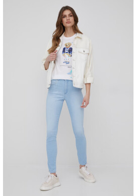 Wrangler Дънки High Rise Skinny Soft Blue дамски с висока талия - Pepit.bg