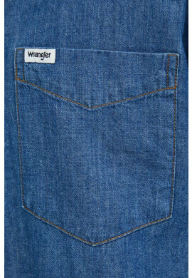 Wrangler Дънкова риза мъжка в тъмносиньо със стандартна кройка с класическа яка - Pepit.bg