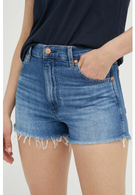 Wrangler Дънкови къси панталони в синьо с изчистен дизайн с висока талия - Pepit.bg