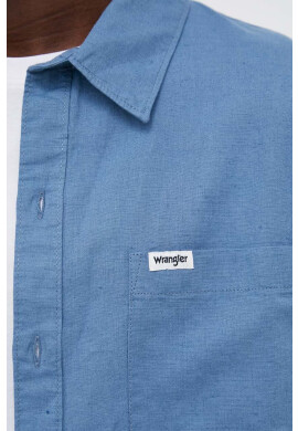 Wrangler Ленена риза в синьо със свободна кройка с класическа яка - Pepit.bg