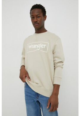 Wrangler Памучен суичър в бежово с принт - Pepit.bg