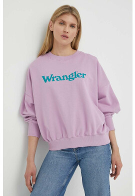 Wrangler Памучен суичър в бяло с принт - Pepit.bg