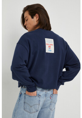 Wrangler Памучен суичър в тъмносиньо с апликация - Pepit.bg