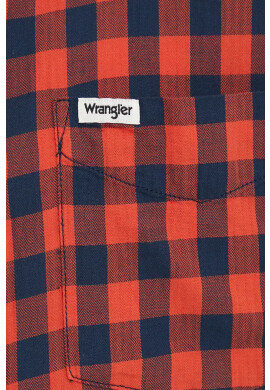 Wrangler Памучна риза мъжка в тъмносиньо със стандартна кройка с класическа яка - Pepit.bg