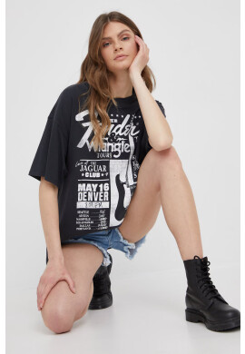 Wrangler Памучна тениска в черно - Pepit.bg
