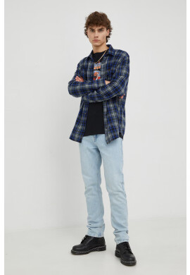 Wrangler Памучна тениска в черно с принт - Pepit.bg