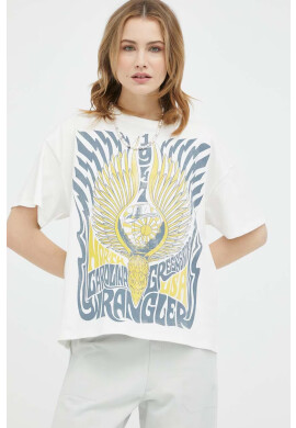 Wrangler Памучна тениска в бяло - Pepit.bg