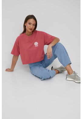 Wrangler Памучна тениска в розово - Pepit.bg