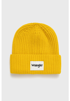 Wrangler Шапка в жълто от плътен трикотаж - Pepit.bg