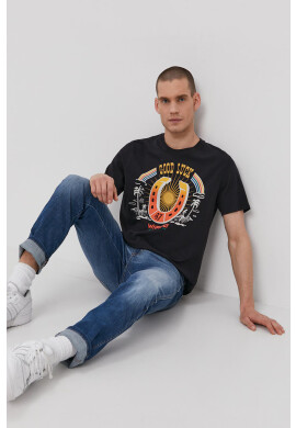 Wrangler Тениска мъжка в черно с принт - Pepit.bg