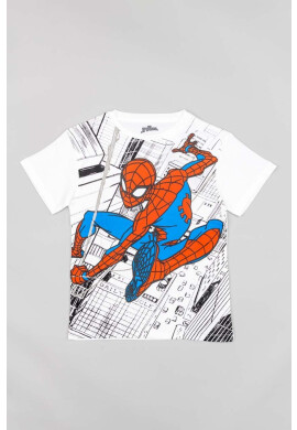 Zippy Детска памучна тениска x Spiderman в бяло с принт - Pepit.bg