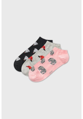 BOMA 3PACK памучни чорапи Piki Animal до глезена - Pepit.bg