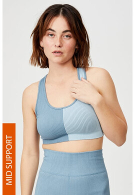 Cotton On Син спортен сутиен Seamless Rib - Pepit.bg