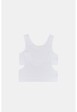 GARNA MAMA sp. z o.o. 2 PACK бели basic топове за момичета Crop - Pepit.bg