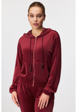 Hunkemöller Спортно горнище Velours Braid Red - Pepit.bg