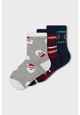 name it 3 PACK бебешки къси чорапи Santa - Pepit.bg
