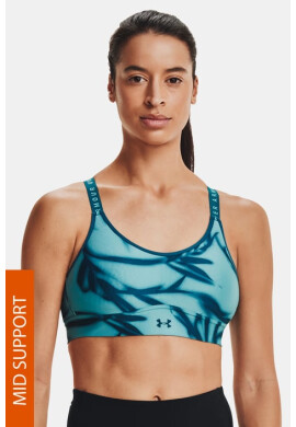 Under Armour Тюркоазен спортен сутиен Infinity Printed - Pepit.bg