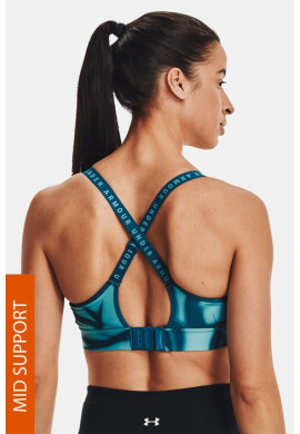 Under Armour Тюркоазен спортен сутиен Infinity Printed - Pepit.bg